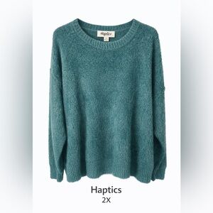 Haptics cozy Teal Women's Sweater size 2x